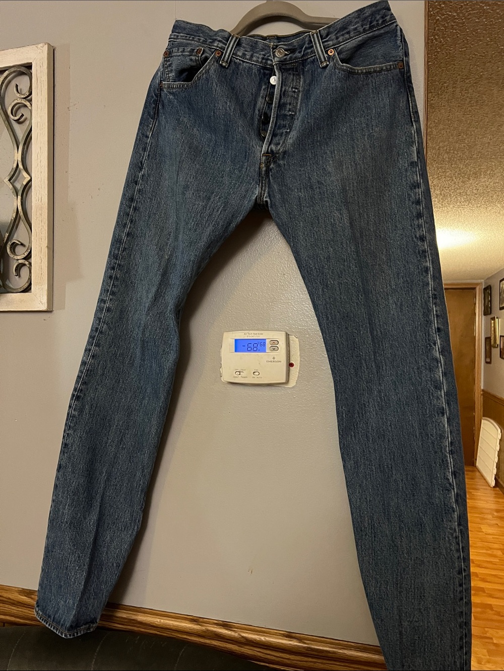 Levi's 501 Men's Straight Jeans in Dark Blue Denim